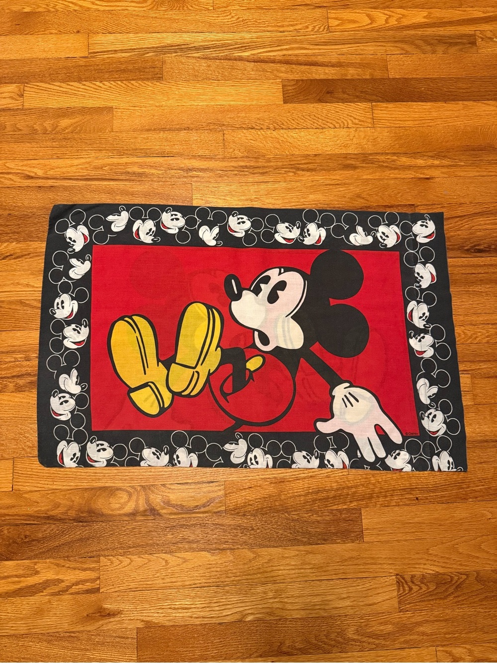 Vintage 90s Disney Mickey Mouse Pillowcase, Size Standard Bedding Pillow
